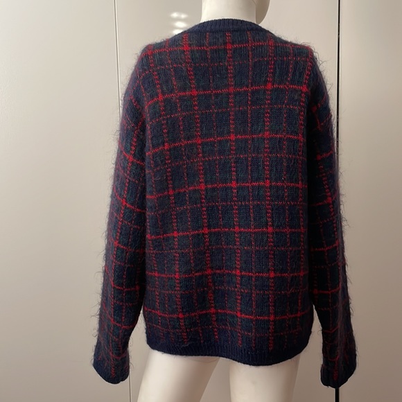 Vintage Equorian Heritage Navy & Red Knit Cardigan Sz Md - Picture 9 of 12